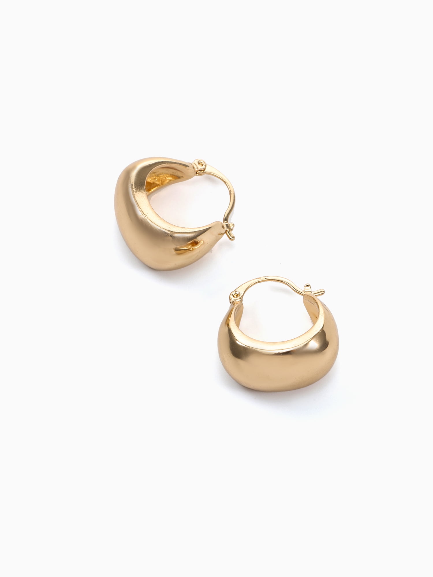 Time and Tru Goldtone Chunky Snap Hoop Earring, 1 Pair