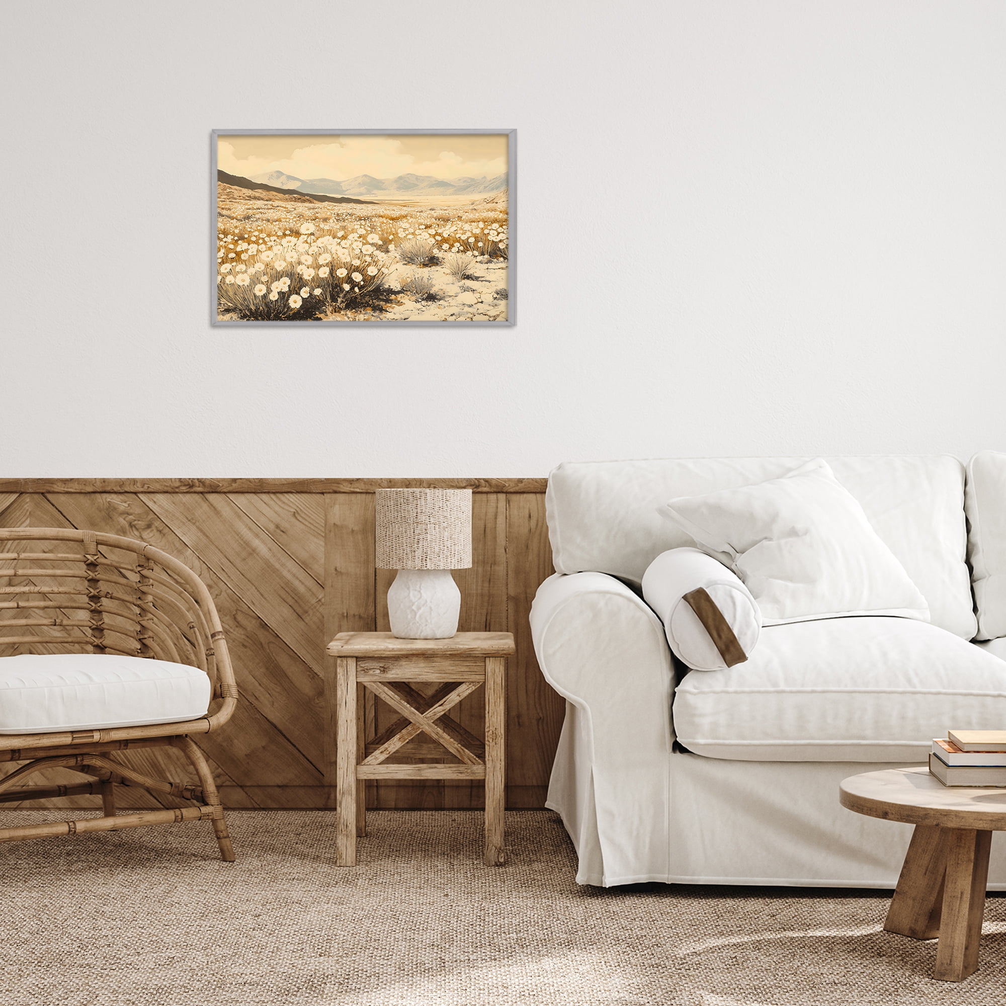 Stupell Industries Desert Wildflowers in Golden Valley Gray Framed Giclee Art, design by Franklyn Gregory
