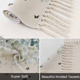 thumbnail image 6 of Blue Green Eucalyptus Bathroom Rug 2'x3', Sage Gradient Leaves Butterfly Low Profile Front Entryway Rug with Tassels, Woven Cotton Washable Kitchen Mat Carpet for Foyer Bedroom Back Door Decor, 6 of 9
