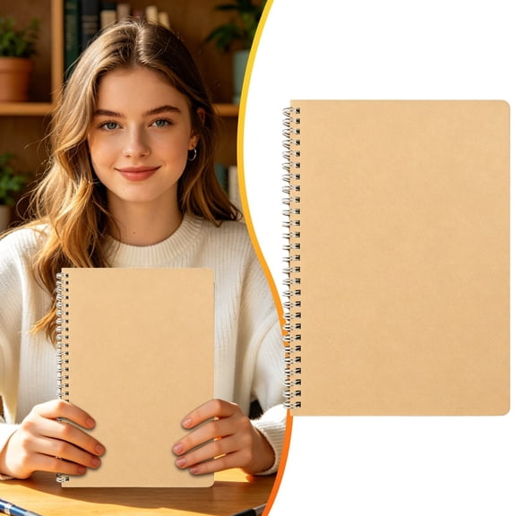 A5 Notebook Thickened Kraft Cover Journal Lined Paper 60 Sheets Student Writing Book Portable School Notebook Daily Note Taking A5 Brown 1 Pack