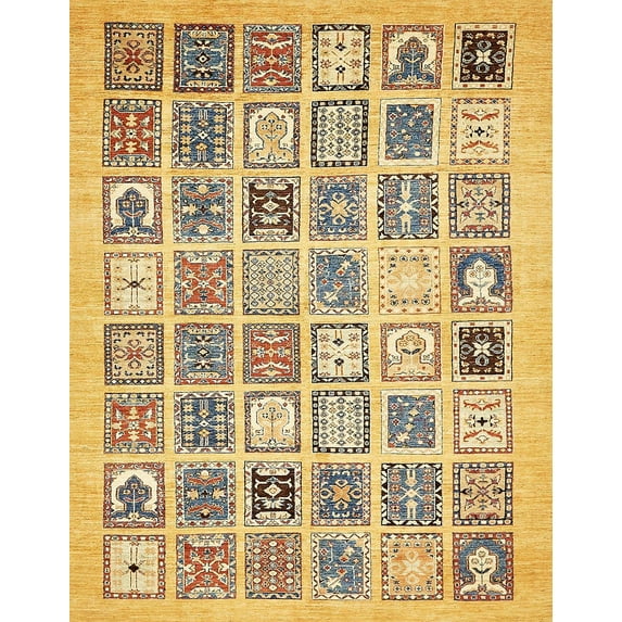 Ahgly Company Machine Washable Indoor Rectangle Abstract Chrome Gold Yellow Area Rugs, 4' x 6'