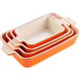 thumbnail image 1 of MALACASA Bakeware Set of 4, Porcelain Baking Pans Set for Oven, Casserole Dish, Ceramic Rectangular Baking Dish Lasagna Pans for Cooking Cake Kitchen, Orange(9.4"/11.1"/12.2"/14.7"), Series BAKE.BAKE, 1 of 7