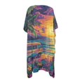 thumbnail image 2 of HELLHERO Colorful Coconut Tree and Floral Pattern Bathing Suit Cover Up Polyester Loose Free Size Long Kimono Cover Ups for Swimwear Women for Mom, 2 of 6