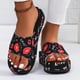 thumbnail image 4 of Bmisegm Ladies Summer Casual Colourful Printed Thick Bottom Outer Wear Beach Large Size Sandal Slippers Womens Sandals Summer Red 8.5, 4 of 4