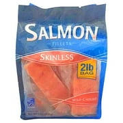 Angle View: Skinless Salmon Fillets, 2 lbs