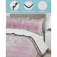 thumbnail image 4 of Quilts Twin-XL Size Bedding Set, Summer Beach Starfish Lightweight Quilted Comforter, Pink Coastal Ocean Conch Wood Grain Soft Bedspread Coverlet with Pillow Covers for All Season, 68" x 98", 4 of 7