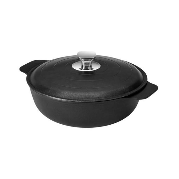 Rosseto CW002BK 2 qt. Cook lite Cast Aluminum Coated Induction Base Casserole with Lid, Black