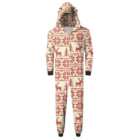 

Family Matching Outfits Daddy Jumpsuit For Christmas Pajamas Cute Big Headed Deer Print Plaid Long Sleeve Romper Soft Casusal Holiday Sleepwear Zipper Jumpsuit Matching Clothing Set