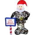 thumbnail image 3 of 6ft Inflatable Camo Santa "God Bless America" w/ Lights, 3 of 15