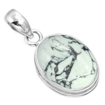925 Sterling Silver Women Jewelry Natural Howlite Pendant
