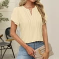 thumbnail image 4 of ShiShine Womens Dressy Blouses V Neck Short Sleeve Shirts 2025 Fall Casual Business Office Work Tops, 4 of 8