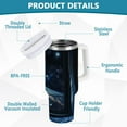 thumbnail image 2 of Yayeee 40oz Double-Wall Insulated Stainless Steel Tumbler with Handle Bottle, Window Earth, 2 of 8
