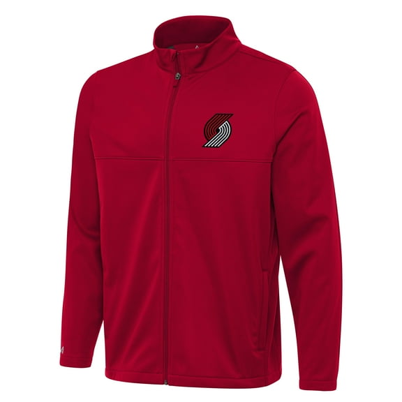 Men's Antigua Red Portland Trail Blazers Links 2 Full-Zip Golf Jacket
