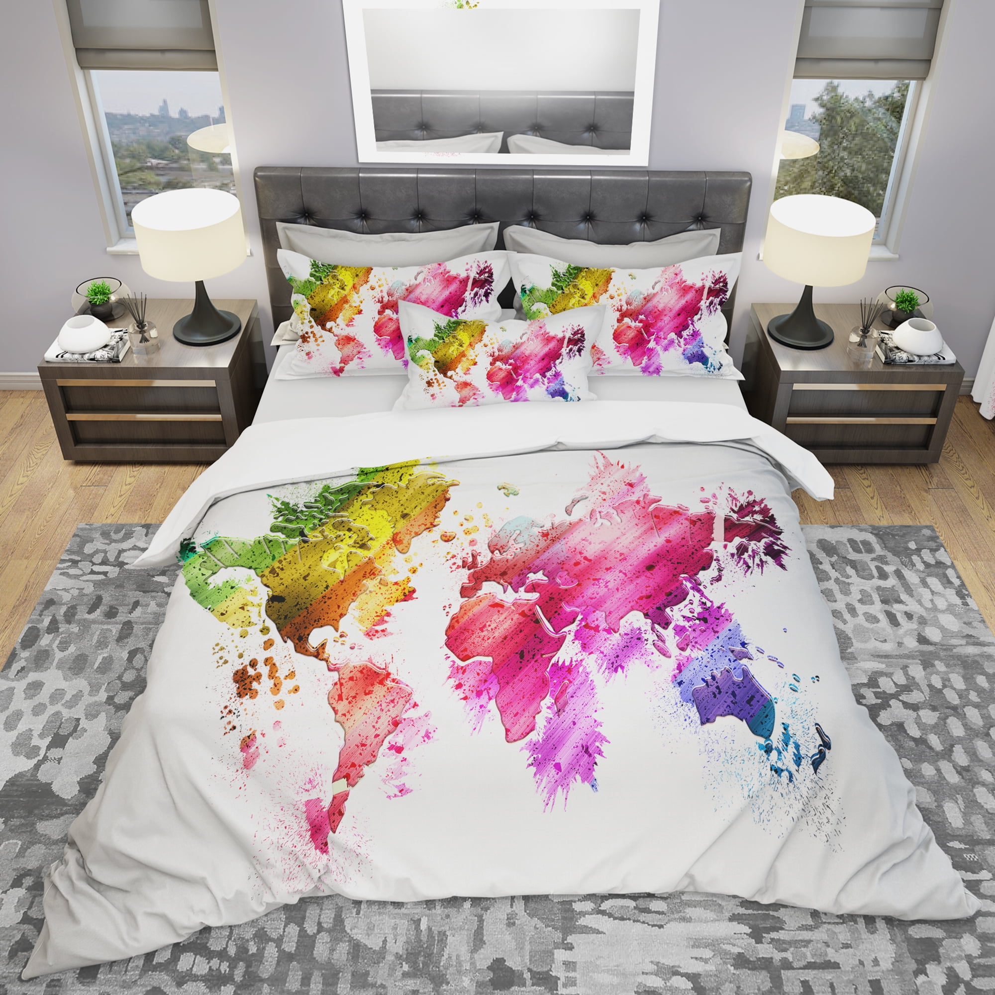 Designart 'Colors of The World' Modern & Contemporary Duvet Cover Set
