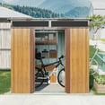 thumbnail image 2 of AENKYO Outdoor storage sheds 6FTx5FT Pent roof with Double Lockable Doors for Backyard Patio Lawn - Coffee, 2 of 8