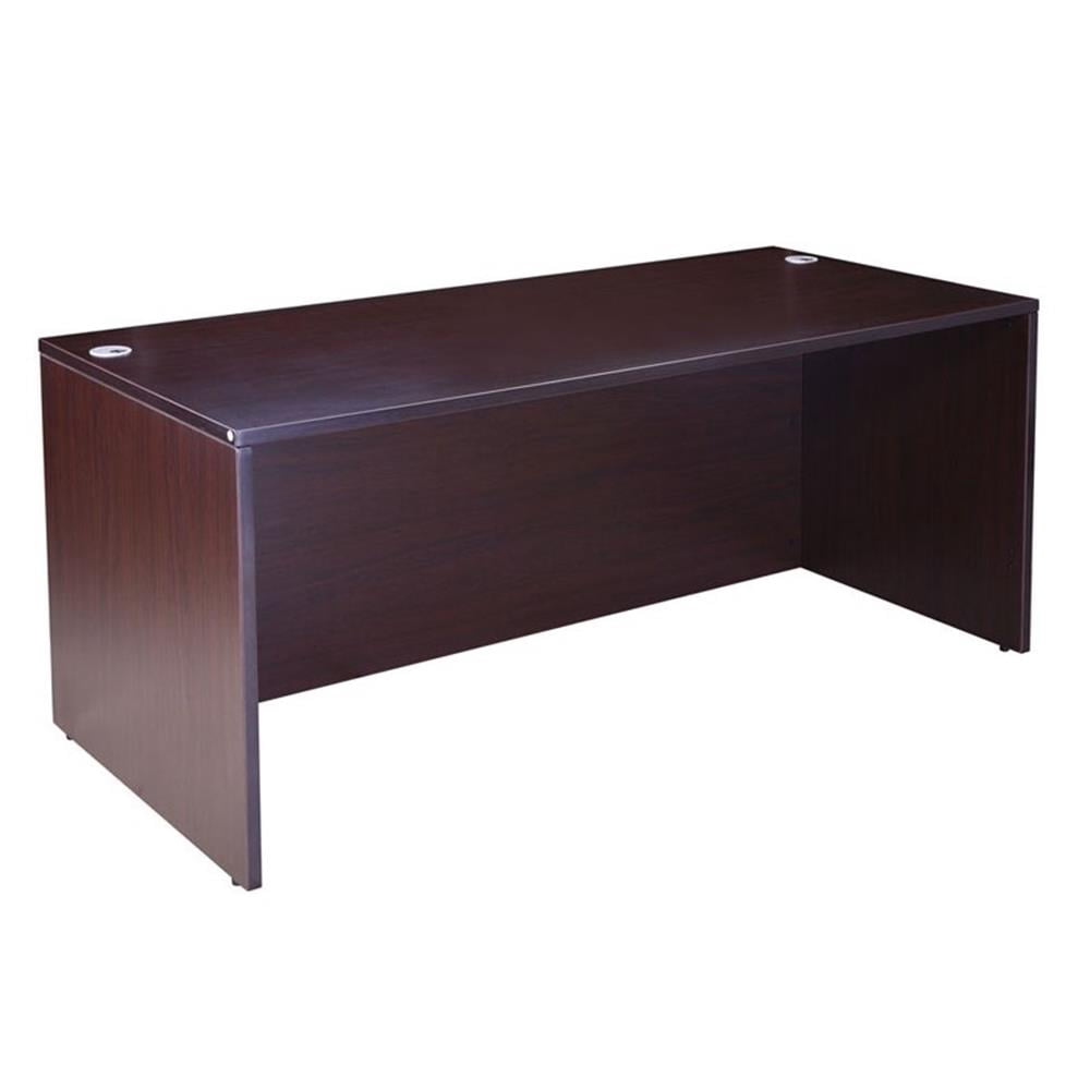 Boss Office Products Mocha 66 inch Executive U-Shape Desk with Lateral File Storage