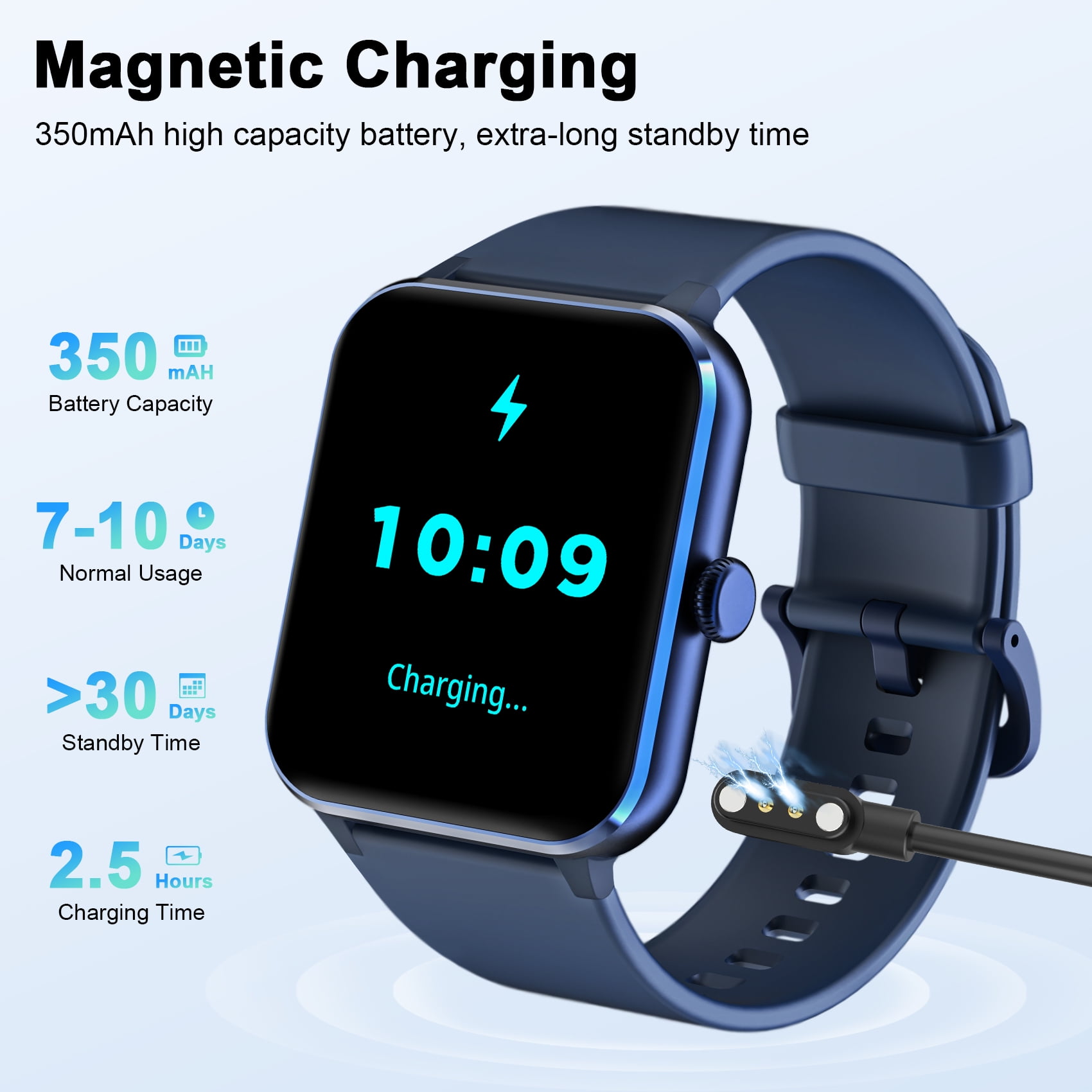 Blackview Smart Watch for Women Men, 1.85 Inch HD Touchscreen Fitness Tracker with Bluetooth Calls, Message Notifications, 100+ Sports Modes, IP68 Water Resistant Smartwatch Compatible with Android a