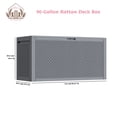 thumbnail image 6 of EHHLY 90 Gallon Outdoor Storage Box, Lockable Package Outside Storage Box Waterproof, Patio Cushions Deck Storage Boxes, Rattan Plastic Garden Hose Containers Resin Pool Storage Bins with lids, Grey, 6 of 7