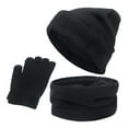 thumbnail image 2 of Conjunto de gorro de punto Jadeshay 3 piezas gorro bufanda guantes invierno, 2 of 8