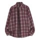 thumbnail image 1 of Mens Casual Manga Corta Botón Abajo Camisas Vintage Comprobar Collar de Solapa Manga Larga Moda Superior, Blusa Elegante, 1 of 9