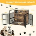 thumbnail image 3 of Haverchair 41" Dog Crate Furniture, Indoor Wooden Large Dog Kennel with 2 Rotating Feeder Bowls, Heavy Duty Dog Crates with Charging Station as End Table, 3 of 7