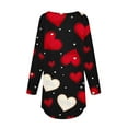 thumbnail image 4 of successthop Valentines Day Clothes Long Sleeve Tunic Tops for Women Plus Size Plus Size with Crew Neck Polyester Casual Love Heart Printed for Leggings for Valentines Gifts Pink 3XL, 4 of 5