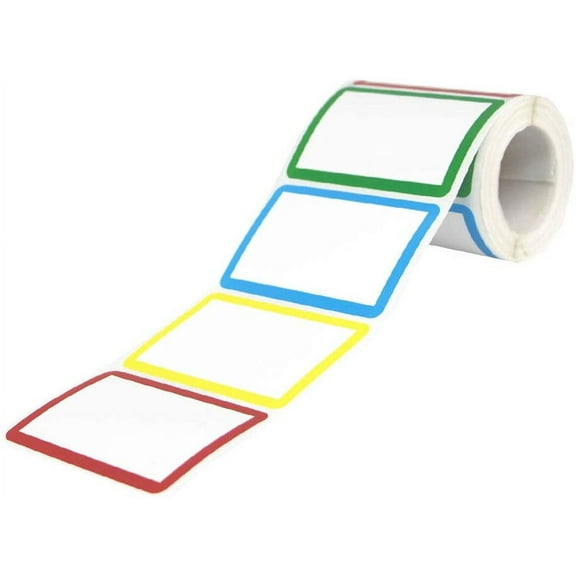 300 Pieces Plain Name Tag Labels Colorful Blank Name Label Stickers for Clothes Community Office School Home （3.5 x 2.3 inch） 