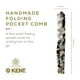 thumbnail image 2 of Peine de bolsillo KENT 82T TW hecho a mano para hombre con dientes finos, 2 of 8