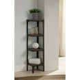 thumbnail image 1 of KB BK156 48 x 12.5 x 12.5 in. Metal Wood 4 Tier Corner Bookcase - Antique Walnut, 1 of 2