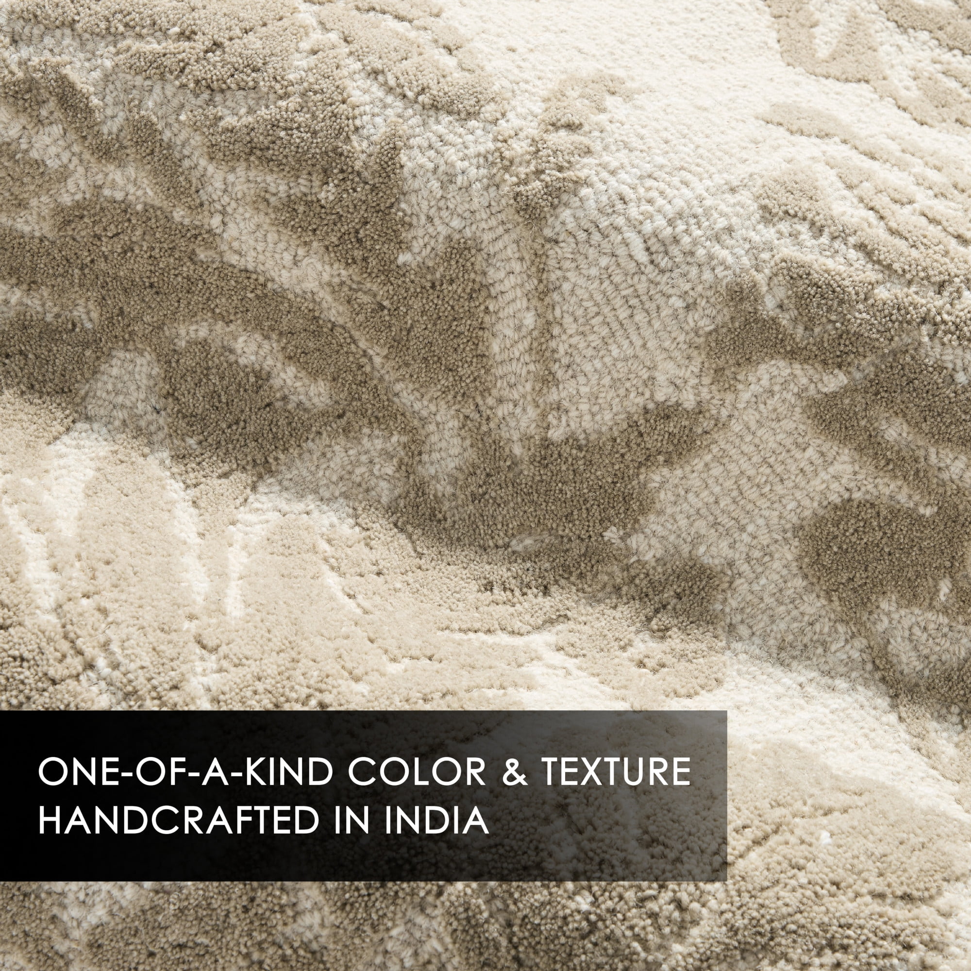 NICOLE MILLER NEW YORK Mod Damask Chambray Handcrafted Area Rug, 100% Wool Rug, Taupe, 8'x10'