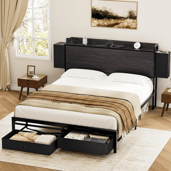 Cama Queen con 4 cajones FABATO