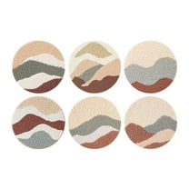 Mountain Punch Needle Coasters Kit,6-pattern punch needle Needle Coasters Kit ,Punch Art for Beginners,Suitable for Home Decoration