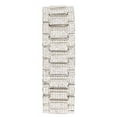 thumbnail image 6 of Blinged Out Oblong Case Metal Mens Watch w/Matching Blinged Out Bracelet Set - 8475BM (Baguette Silver 8967), 6 of 7