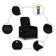 thumbnail image 4 of vidaXL Massage Recliner Chair Black Fabric, 4 of 5