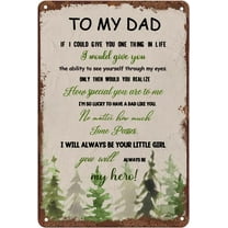 to My Dad from Daughter Son Vintage Tin Sign Letter Printed Rustic Sign Positive Encourage and Love Dad's Wall Art Gift for Bedroom Decor Birthday for Dad 5.5x8 inches