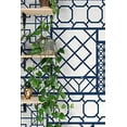 garden trellis peel and stick wallpaper (navy blue)