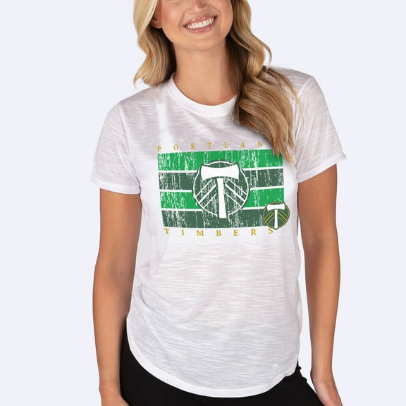 Women's-Concepts Sport White Portland Timbers Infuse Distressed Slub Knit-Top