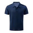 thumbnail image 3 of XINXIAOO Mens Classic Fit Polo Shirt Short Sleeve Casual Breathable Comfortable Navy Shirt for Daily Wear, Size S-7XL, 3 of 5