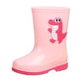 thumbnail image 4 of Hrsba Kids Rain Boots,On Dinosaur Print Waterproof Outdoor Short Rubber Boots for Ages 4-9, 4 of 5