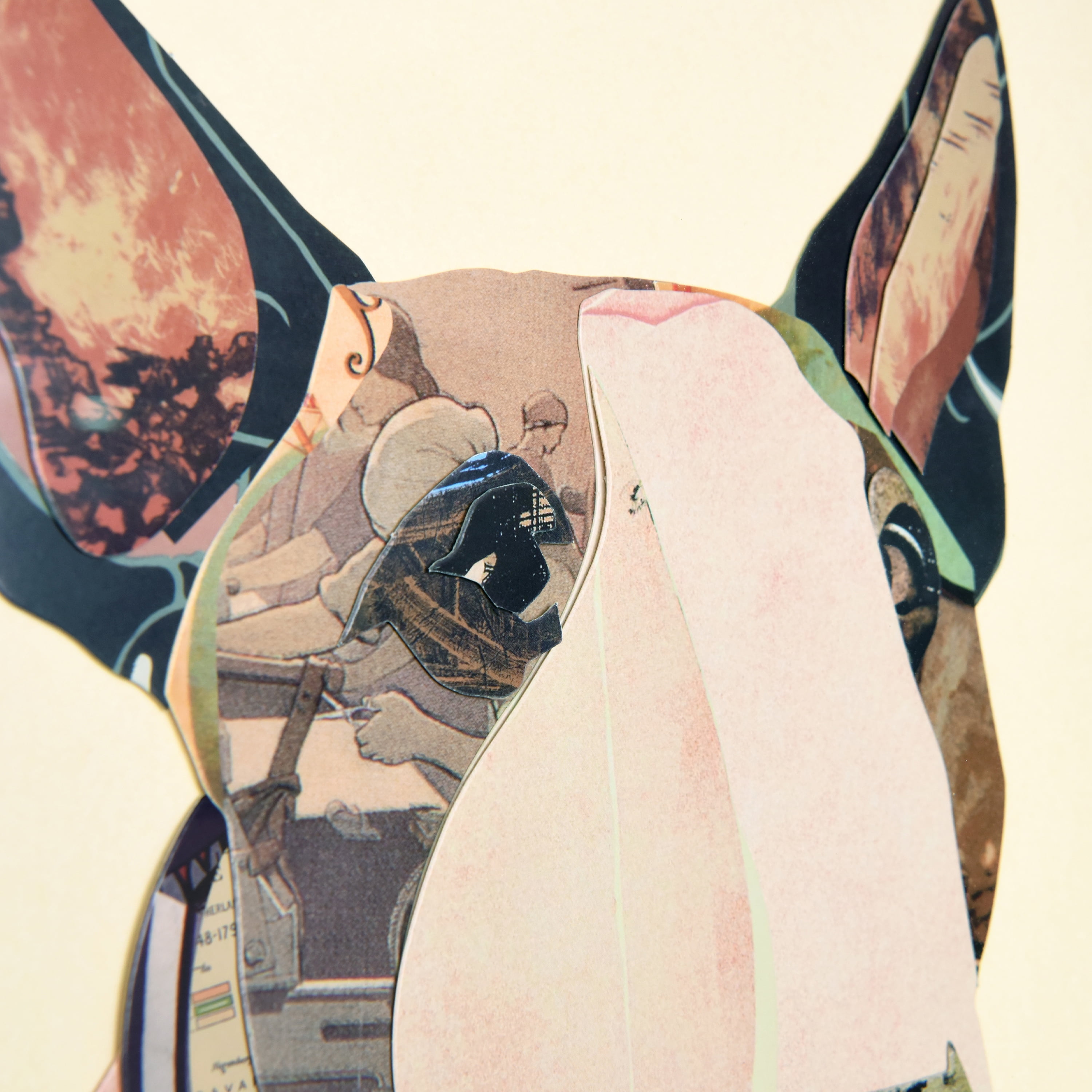 Empire Art Direct American Bull Terrier Dimensional Collage Framed Graphic Art Under Glass Wall Art, 17" x 17" x 1.4", Ready to Hang