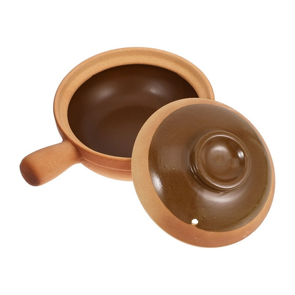Masteelf Clay Pot with Handle for Cooking Chinese Cooking Pot Rice for Soups Stews Porridge Family Gatherings and Travel Camping