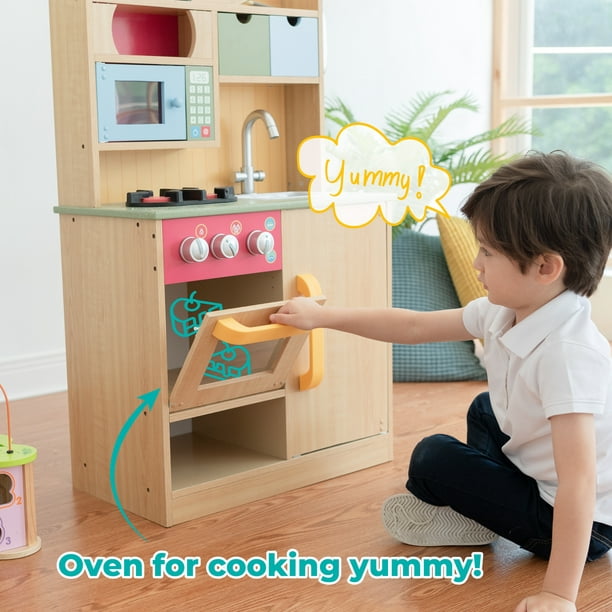 Teamson Kids - Cuisine enfant Burlywood dinette en bois avec