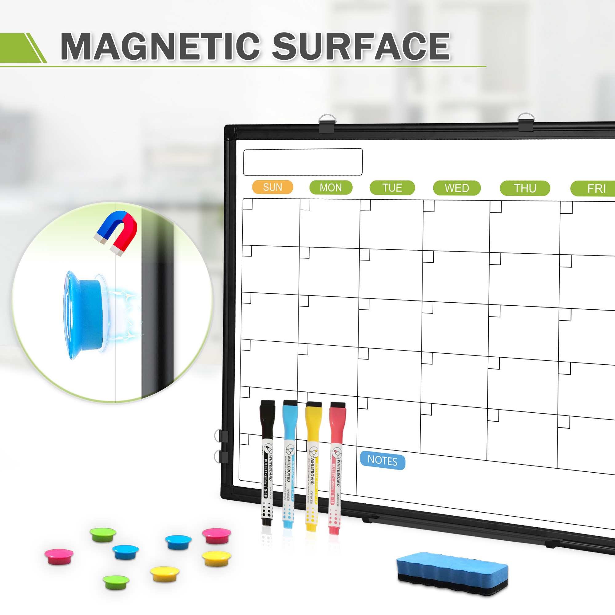 Dollar Boss Double-Sided Magnetic Dry Erase Calendar 24x18 photo 3