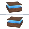 thumbnail image 3 of ModFusion Contemporary Square LED Coffee Table with 2 Drawers & Storage Shelf, Acrylic Center Table for Living Room Home Office, Brown, 3 of 9