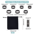 thumbnail image 4 of 14pcs 7 Size Stainless Steel Grooved Finger Rings set with 1pc Rectangle Velvet Pouches Electrophoresis Black Inner Diameter: 16.5~22mm 2pcs/size DIY, 4 of 6