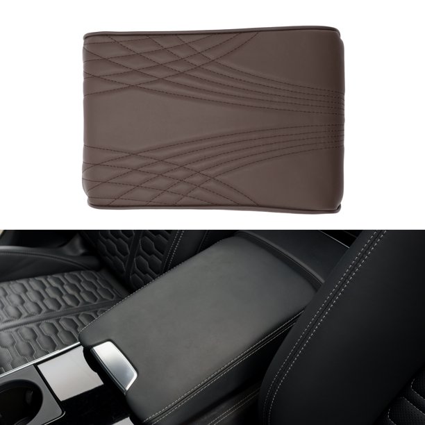 Funda para Consola Central del Coche Unique Bargains con Bolsa de Almacenamiento 12.6"x8.66"x1.97" Cuero Napa Marrón Oscuro