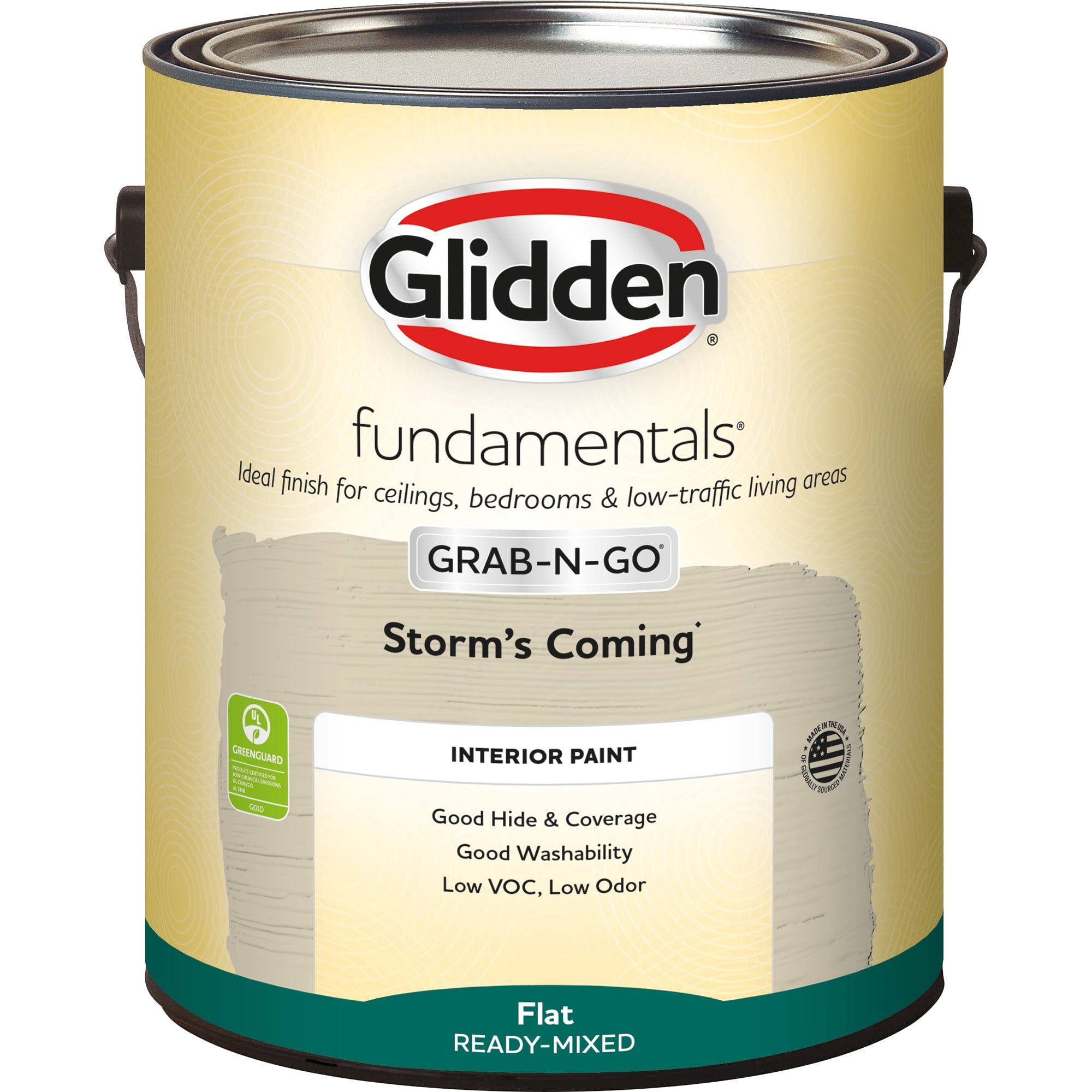 Glidden Fundamentals Grab-N-Go Storm's Coming / Gray, Flat Interior Paint, 1 Gallon