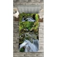 thumbnail image 3 of Ambesonne Outdoor Quilted Bedspread Set 2 Pcs, National Park Cascade, Twin Size, Fern Green Dark Grey, 3 of 3