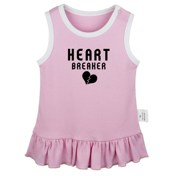 Heartbreaker Funny Dresses For Baby, Newborn Babies Skirts, Infant Princess Dress, 0-24M Kids Graphic Clothes (Pink Sleeveless Dresses, 12-18 Months)