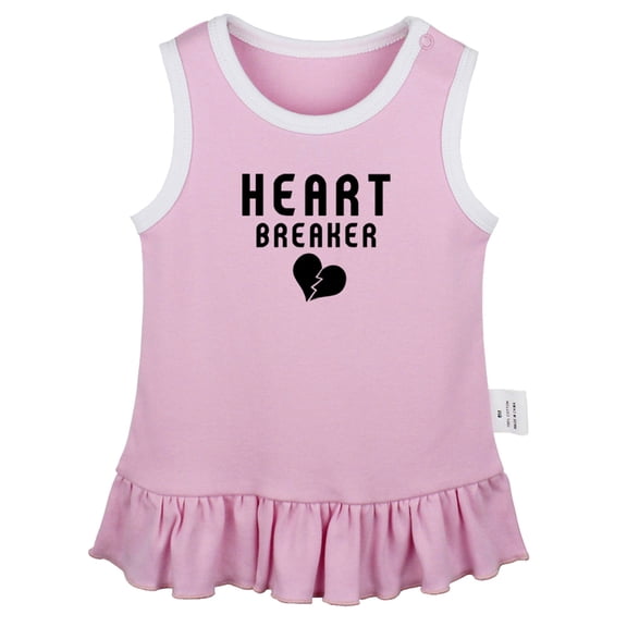Heartbreaker Funny Dresses For Baby, Newborn Babies Skirts, Infant Princess Dress, 0-24M Kids Graphic Clothes (Pink Sleeveless Dresses, 0-6 Months)